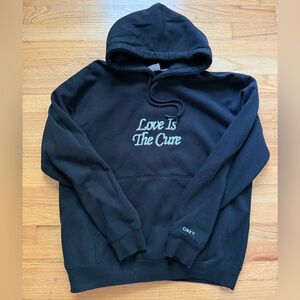 Obey Black Hoodie with Embroidered Message